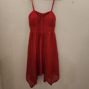 No Boundaries Red Hanky Hem Dress Size Medium